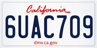 CA license plate 6UAC709