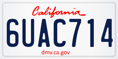 CA license plate 6UAC714
