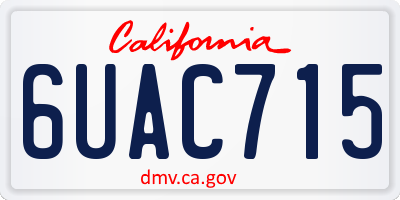 CA license plate 6UAC715