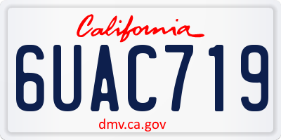 CA license plate 6UAC719