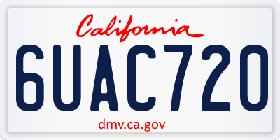 CA license plate 6UAC720