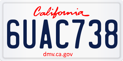 CA license plate 6UAC738