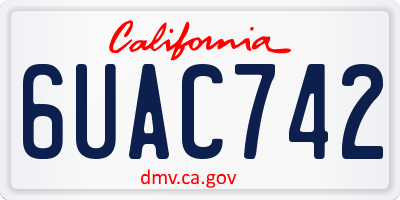 CA license plate 6UAC742