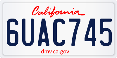 CA license plate 6UAC745