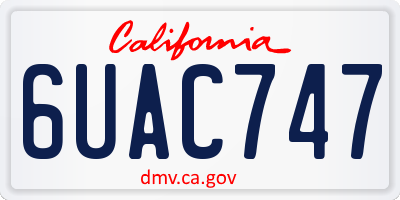 CA license plate 6UAC747
