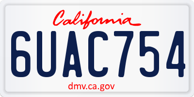 CA license plate 6UAC754