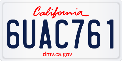 CA license plate 6UAC761