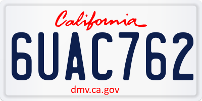 CA license plate 6UAC762