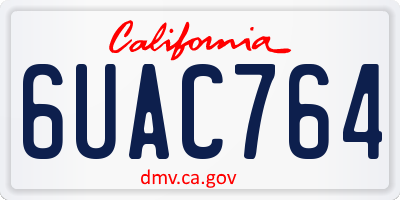 CA license plate 6UAC764