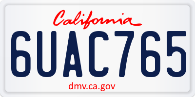 CA license plate 6UAC765