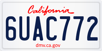 CA license plate 6UAC772