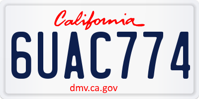 CA license plate 6UAC774