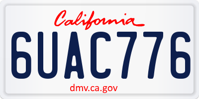 CA license plate 6UAC776