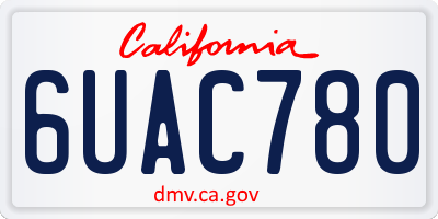 CA license plate 6UAC780