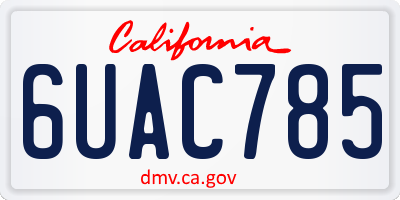 CA license plate 6UAC785