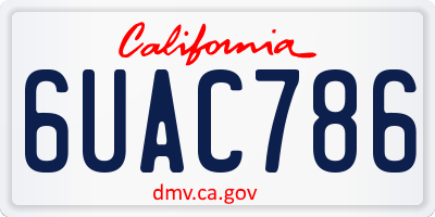 CA license plate 6UAC786