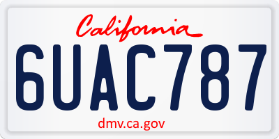 CA license plate 6UAC787