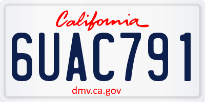 CA license plate 6UAC791