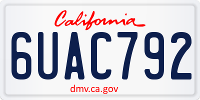 CA license plate 6UAC792
