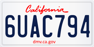 CA license plate 6UAC794