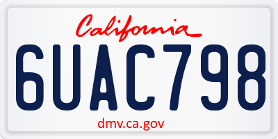CA license plate 6UAC798