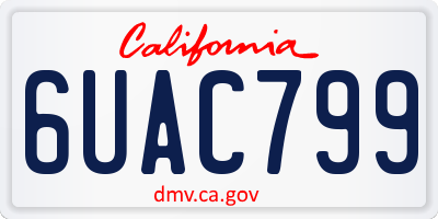 CA license plate 6UAC799