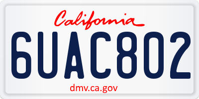 CA license plate 6UAC802