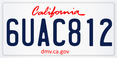 CA license plate 6UAC812