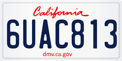 CA license plate 6UAC813