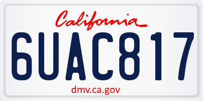 CA license plate 6UAC817