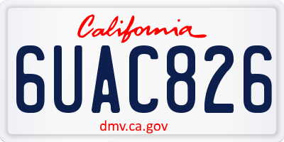 CA license plate 6UAC826