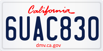 CA license plate 6UAC830