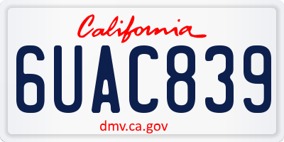 CA license plate 6UAC839