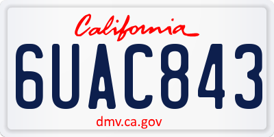 CA license plate 6UAC843