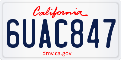 CA license plate 6UAC847