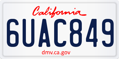 CA license plate 6UAC849