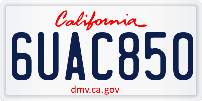 CA license plate 6UAC850