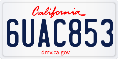 CA license plate 6UAC853
