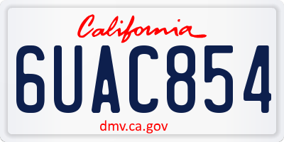 CA license plate 6UAC854
