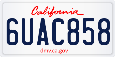 CA license plate 6UAC858