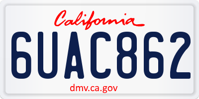 CA license plate 6UAC862