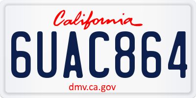 CA license plate 6UAC864