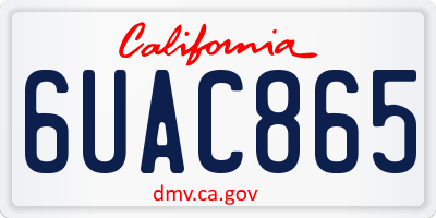 CA license plate 6UAC865
