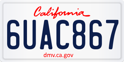 CA license plate 6UAC867