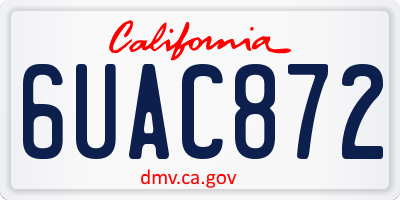 CA license plate 6UAC872