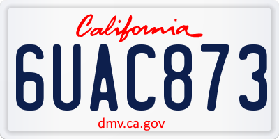 CA license plate 6UAC873