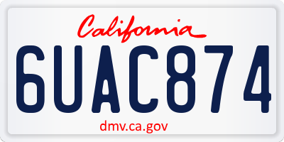 CA license plate 6UAC874