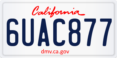 CA license plate 6UAC877