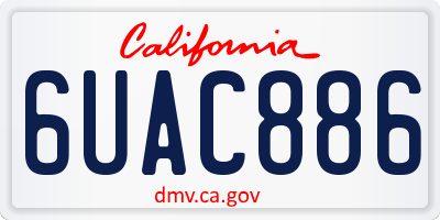 CA license plate 6UAC886