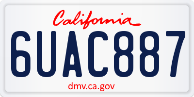 CA license plate 6UAC887